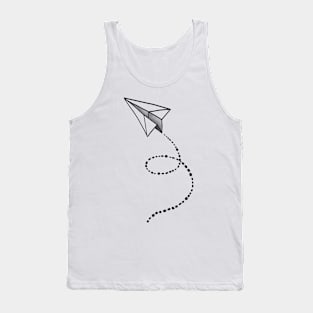 Paper Airplane in Flight Tank Top